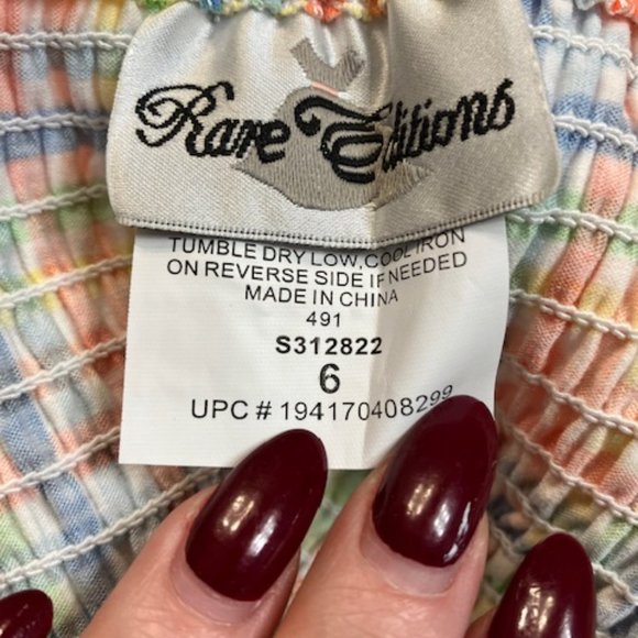 NWT! RARE EDITIONS Girl's Size 6 Flutter Sleeve/Smocked/Ruffled Dress - NEW! - Picture 8 of 12